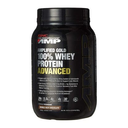 GNC PP AMP Gold Advanced Double Rich Chocolate - 2 LB, 30 servidas.