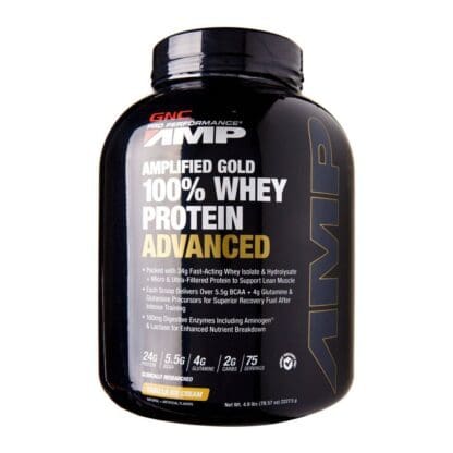 GNC PP AMP Gold Advanced Vanilla Ice Cream - 4.9 LB. 75 servidas.