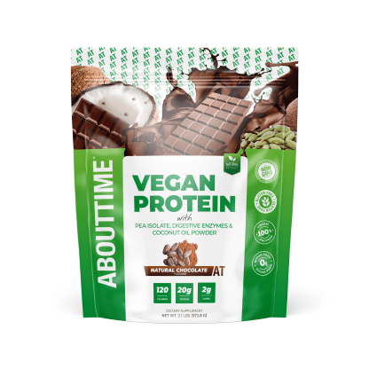 AboutTime Vegan Natural Chocolate Protein - 2 LB, 32 servidas.