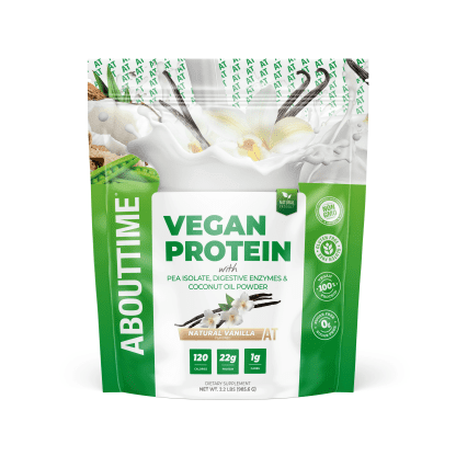 AboutTime Vegan Natural Vainilla Protein - 2 LB, 32 servidas.