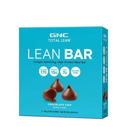 GNC Lean Bar Chocolate Chip - Caja con 5 unidades.