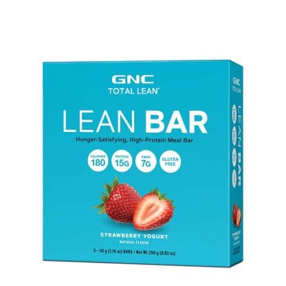 GNC Lean Bar Strawberry W/Yogurt – Caja con 5 unidades.