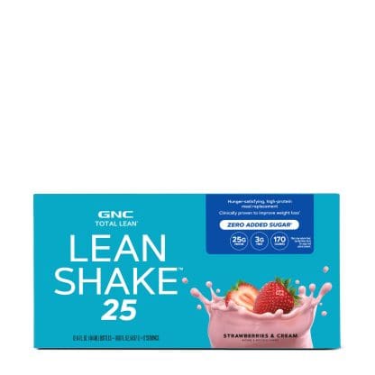 12 Pack GNC TOTAL LEAN® Lean Shake ™ 25 Strawberries & Cream RTD- 14 fl oz, 414 ML.