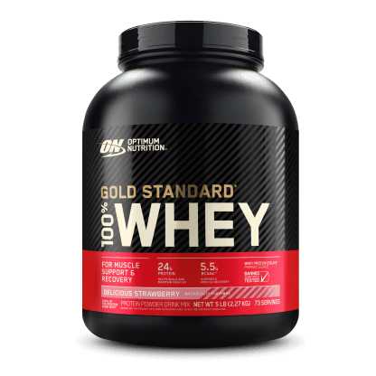 ON Gold Standard Delicious Strawberry 100% Whey – 5 LB, 73 servidas.