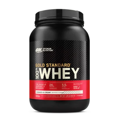 ON Gold 100% Whey Cookies & Cream 2 Lb, 27 servings.